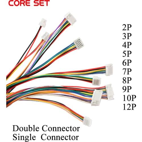 10Pcs Micro JST GH 1.25 2P 3P 4P 5P 6PIN Male Plug Connector With Wire Cables 150mm Single/Double Connector 28AWG