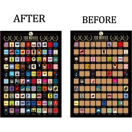 100 Movies Scratch Off Poster 100 Must-See Movies Top Films of All Time List