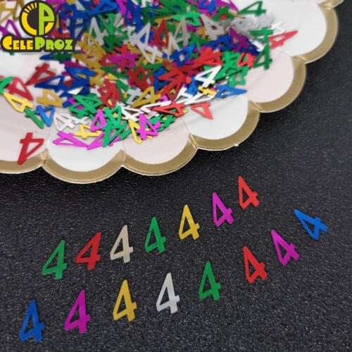 15g 4 Years Old Birthday Table Confetti Number 4 Confetti Sequins Age 4 Baby Birthday Party Decoration DIY Craft Party Supplies