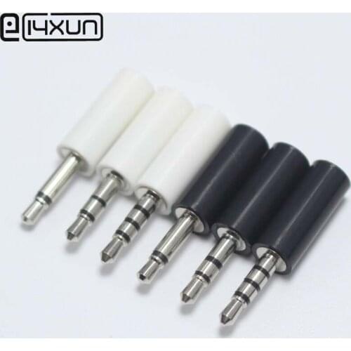 50pcs 2.5mm 2 3 4 Pole Headset Plug 2.5 Audio Plugs Adapter Connector for Earphone White Black for OD3mm Cable Repair Parts