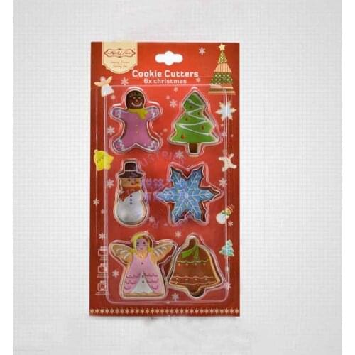 6 Pcs/Set New Bakeware Handmade Mold Christmas Cookies Cutter Biscuit Mould Set Sugar Arts Fondant Cake Decoration Tools