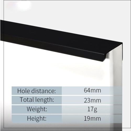 Aluminium Profile Conceal Door Cupboard Handle Wardrobe Cabinet Drawer Pulls Cupboard Handles for Furniture