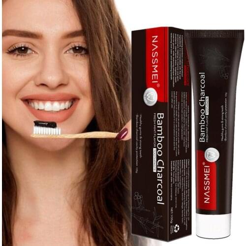 Bamboo Toothpaste Freshens Breath Removal Yellow Teeth Fast Whitening Black Activated Charcoal Tooth Paste Oral Hygiene Cleaning