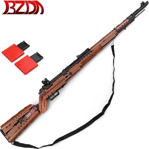 BZDA WW2 Technology Blocks Military guns kar98k Desert Eagle Sniper gun Model Building Blocks Creator kids Toys DIY Gift