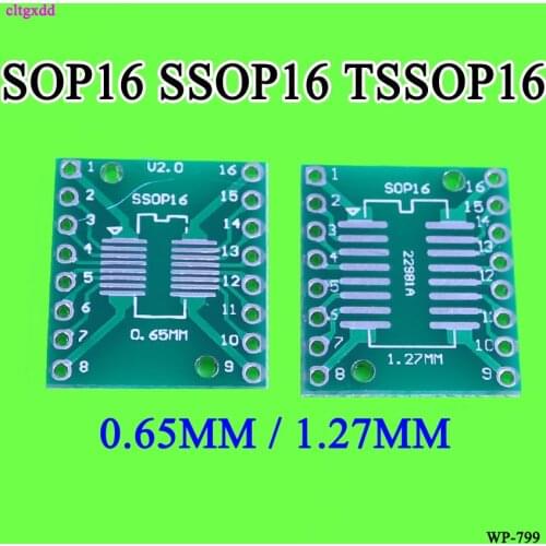 Cltgxdd 10pcs SOP16 SSOP16 TSSOP16 To DIP16 0.65/1.27mm IC Adapter Diy Kit Electronic PCB Board Module