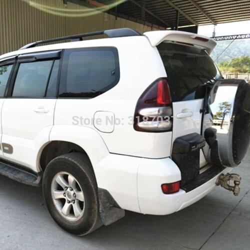 For Toyota Prado FJ120 4000 Spoiler 2003-2009ABS Plastic Unpainted Color Rear Roof Spoiler Wing Trunk Lip Boot Cover Car Styling