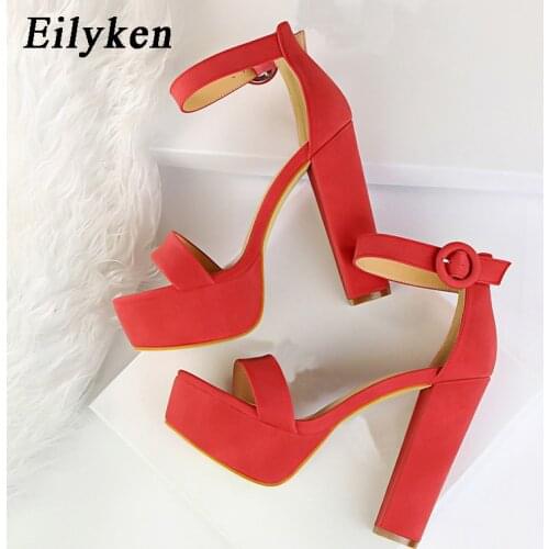 Eilyken 2021 New Fashion Platform Women Sandals Super High Heel Open The Toe Gladiator Sandals Sexy club Sandals Shoes