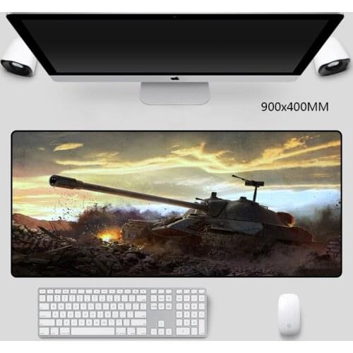 World of Tanks Custom Gaming Mouse Pad with Sewn Edges High-quantity Rubber Desk Pad Laptop Keyboard Desktop Game Pad 90x40cm