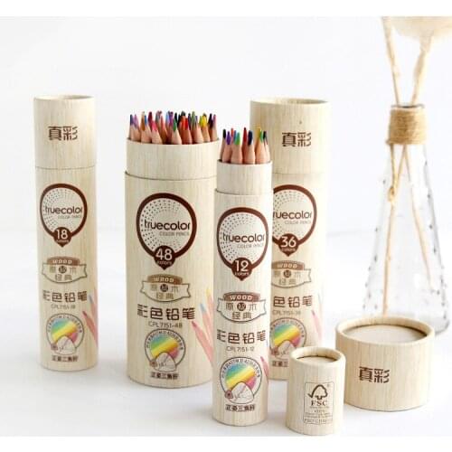 1pcs true color childrens color pencil 48/36/18/12 color fill pen pencil brush set hand-painted pencil