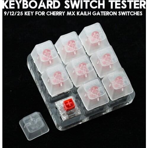 9 12 25 keyboard Switches Switch Tester key Cherry MX Kailh Gateron with acrylic base blank keycaps Orange yellow black