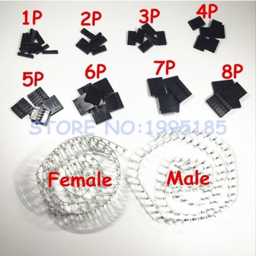 Dupont kits 10 Values From 1P To 8P 2.54MM Pitch Dupont Housing + Dupont Male & Female Terminal Assortment Kit