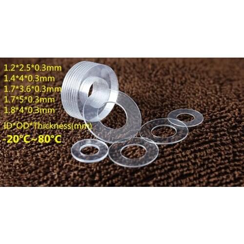 M1.2-1.8 PVC Transparent plastic Round Flat Hard gasket insulation washer thin Screw High temperature resistance