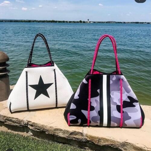 Fashion Beach Bag Women Large Neoprene Handbags Light Bolsas Female Traval 2021 Casual Tote Shoulder Bag