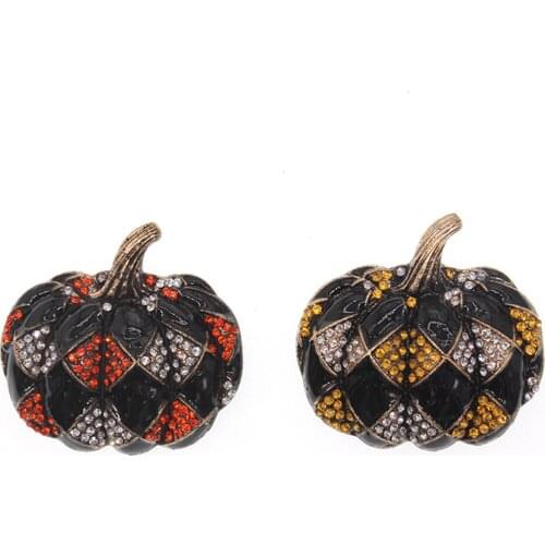 Fashion Jewelry Cute Crystal Pumpkin Brooches Brooch Pin Halloween Brooch Pin