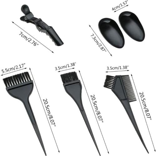 MOLF 26PCS Hair Dye Colouring Brush Comb Black Plastic Mixing Bowl Barber Salon Tools
