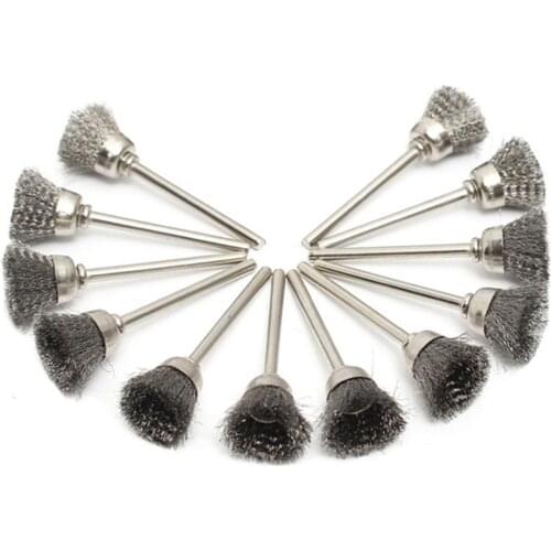 45PCS/SET T-Shaped Polishing Brushes Set Metal Rust Removing Wheels Brushes Steel Wire Wheels With Shank Pole For Cleaning J3
