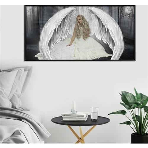 Modern Angel Wings Wall Posters Prints Abstract Girl Wings Feather Pop Art Canvas Home Decor Pictures For Living Room Cuadros