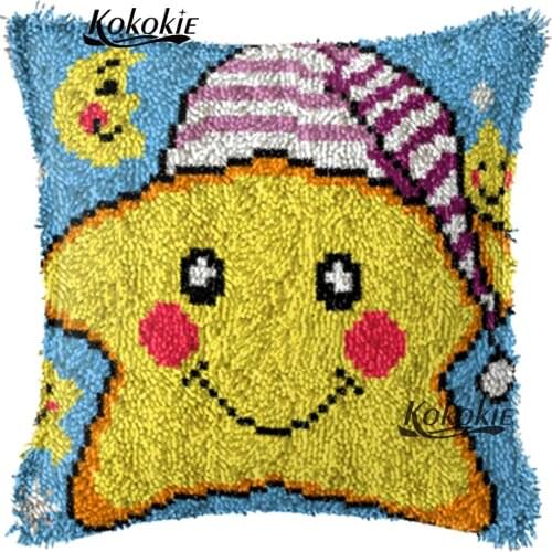 Threads embroidery Latch Hook Rug Kits cross stitch sets sale star pattern cushion mat diy carpet Crocheting Rug Yarn Needlework