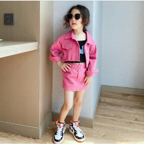 2020 new wholesale girls 2 pcs set coat+skirt fashion autumn girls suit 3-8t F675