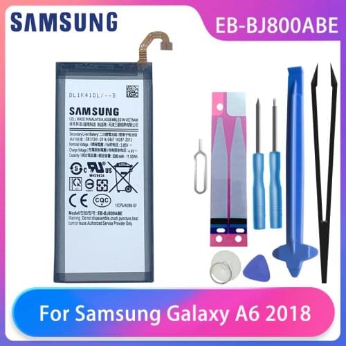 Orginal Samsung Galaxy A6 J6 On6 2018 version SM-A600F J600 Phone Battery EB-BJ800ABE 3000mAh High Capacity Phone Batteries Tool