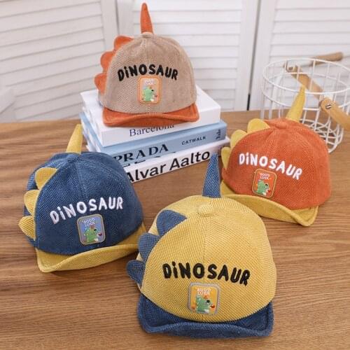 Autumn New Baby Infant Hat Cap Lovely Soft Brim Hats Cartoon Dinosaur Kids Baseball Caps Outdoor Boys Girls Visors Unisex Bonnet