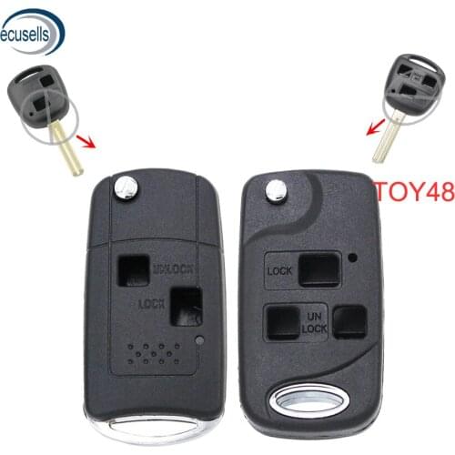 2 Button 3 Button CONVERSION Modified Flip Remote Key Fob Case Shell For-Lexus IS200 GS300 LS400 RX300 TOY48 Blade