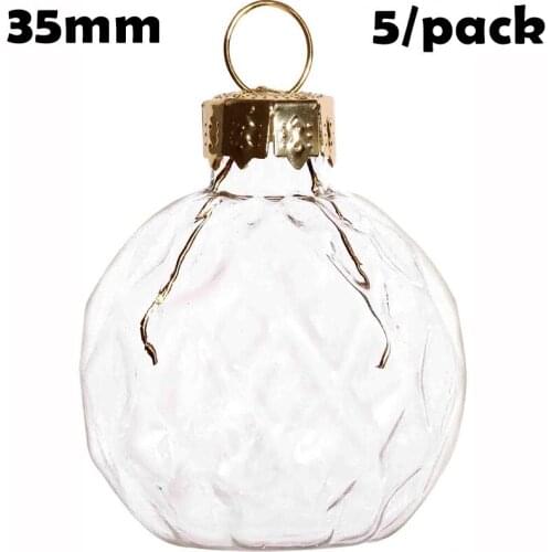 Promotion - DIY Paintable Transparent Christmas Ornament Decoration 35mm Mini Glass Golf, 5/Pack