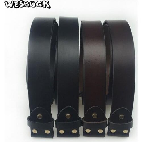 WesBuck Brand Men 100% Genuine Leather Belt Fashion Real Leather Belts For Men Buckle Black Cowskin Belt Ceinture Homme