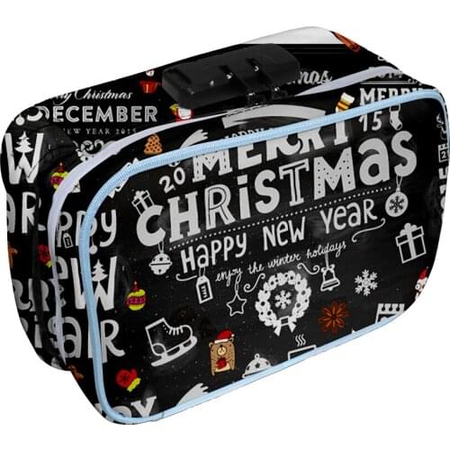 Christmas Xmas gift Rey Oxford cloth 3D printing Deodorant Tobacco Bag Storage Bag Cosmetic Bag