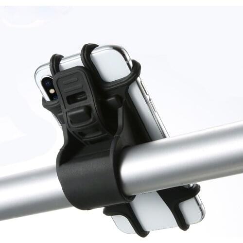 6.5" Inch Silicone Bicycle Bike Phone Holder For iPhone 11 12 Pro 8 XR Non-Slip Adjustable Bike Mount Bracket Phone Holder