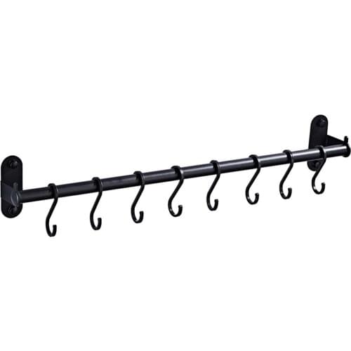 Utensil Modern Hanging Rail Pot Bar Storage Holder Aluminum Organizer Kitchen Hanger Pan Rack Punched Hardware Wall Mounted