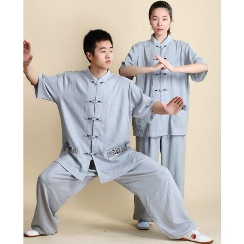 Tai Chi Uniform Clothing Women Men Wushu Clothing Kung Fu Uniform Suit Cotton Linen Uniform Outdoor Walking Morning Sprots
