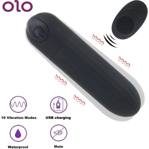OLO Bullet Vibrator Strong Vibration 10 Speed Vaginal Massager Sex Toys For Women USB Charged Remote Control Clitoris Stimulator