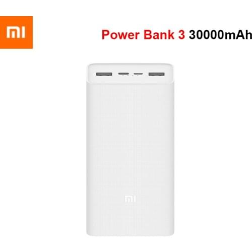 Xiaomi Mi Power Bank 3 30000mAh Fast charge version USB-A USB-C Two-way 18W Max Battery Travel Powerbank for iPhone 11 XS