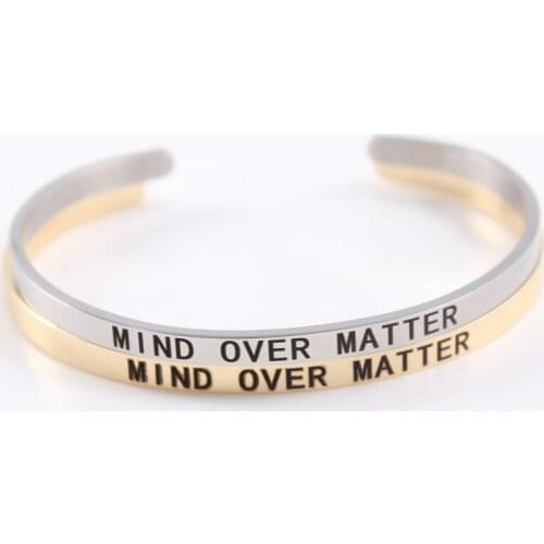 MIND OVER MATTER Funny Gifts for Best Friend, Daughter, Son, Sister, Niece, Mom, Coworkers, Stainless Steel Jewelry