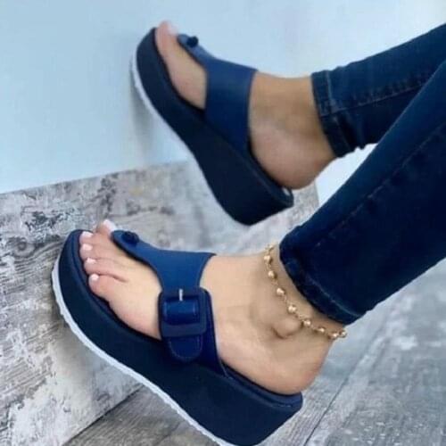 Women Wedges Sandals Summer Casual Clip Toe Flip Flops Women Platform Slipper Beach Sport Sandals Light Comfort Shoes Woman 2021
