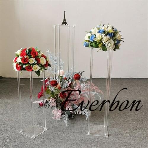 40 cm tall 20 pcs New style acrylic clear transparent wedding centers stand for table decor