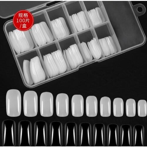 100pcs/Box Short False Nails Half Full nails Ballerina Long Clear And False Nails Natural White Transparent