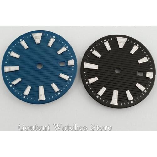 4 types 34mm Green Luminous Watch Dial Fit Miyota 8205/8215/821A,ETA 2836/2824 Movement