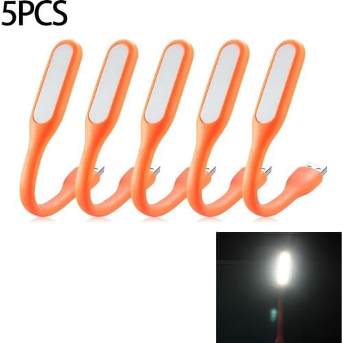 Enjoydeal 5PCS Flexible LED USB Light Lamp Portable Bendable Mini USB Light Ultra Bright For Laptop PC Desk Reading Nightlight
