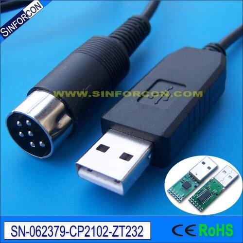 Win8 win10 mac android cp2102 usb rs232 adapter cable with DIN 6P male