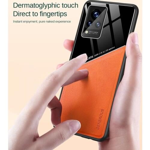 Covers for VIVO V21 V21E V20Pro V20 SE Y73 S9 S9E IQOO Z3 Case Silicone Frame Shockproof Leather Texture Car Magnetic Phone Case