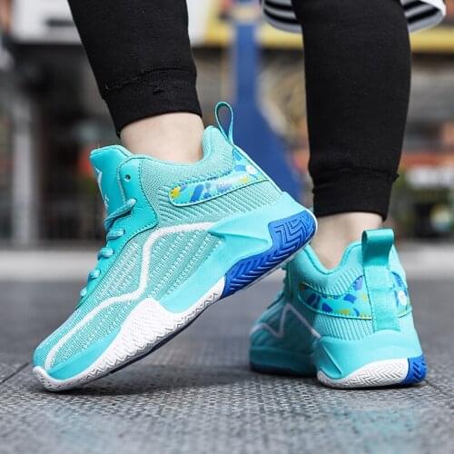 Kids Jordan Basketball Shoes High Top Mesh Breathable Basketball Shoe Increase Jump Comfortable Training Sport Sneakers Non-slip