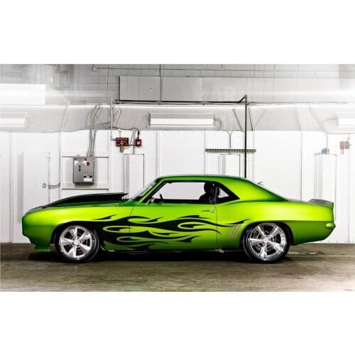 For 2xFlames Sleek Vinyl Decal Sticker Car Van Truck Vehicle SUV Classic Reflective styling