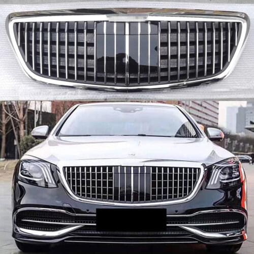 For Mercedes-Benz S-class W222 S450 S560 S680 2014-2019 For Maybach Bumper Grill Auto Center Grille Car Styling Middle Grille