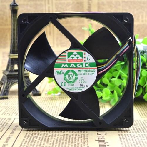 FOR Yongli MAGIC MGT12048YB-W32 48V 0.22A 12032 120cm 4-wire cooling fan