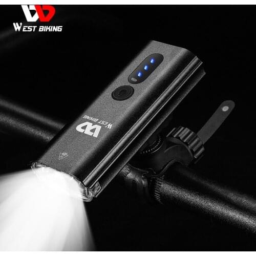 WEST BIKING Waterproof Bicycle Light USB Rechargeable Flashlight MTB Road Bike LED Headlight With Taillight Cycling Accessories