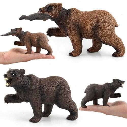 Simulation Wild Life Bear Toy Action Figures Model Home Decoration Collection Cake Toppers