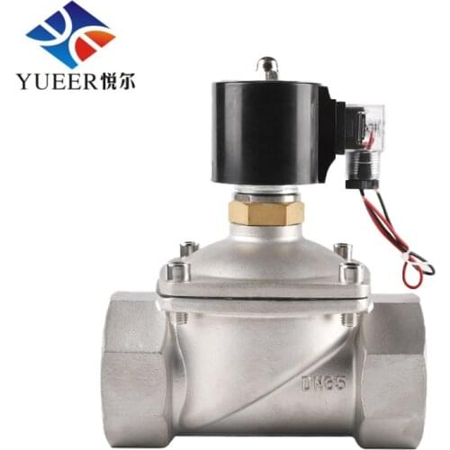 220V AC IP 68 Outdoor Waterproof Valves Stainless Steel Normally Open Direct-acting Electromagnetic Remote Control DN40 11/2inch