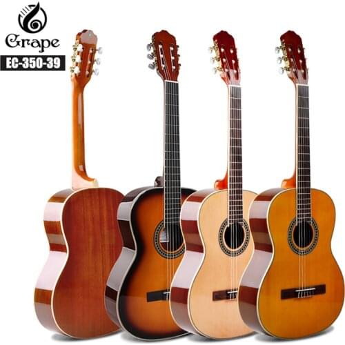 Spruce Classical Guitar Acoustic Electric Nylon String 39 Inches Guitarra 6 Strings Install Pickup Guitars Black Sapele Red Blue